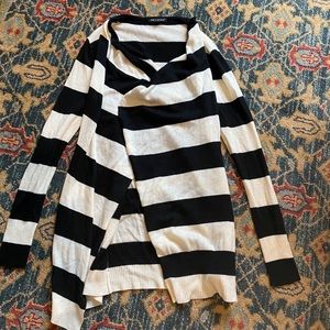 Black striped cardigan sweater